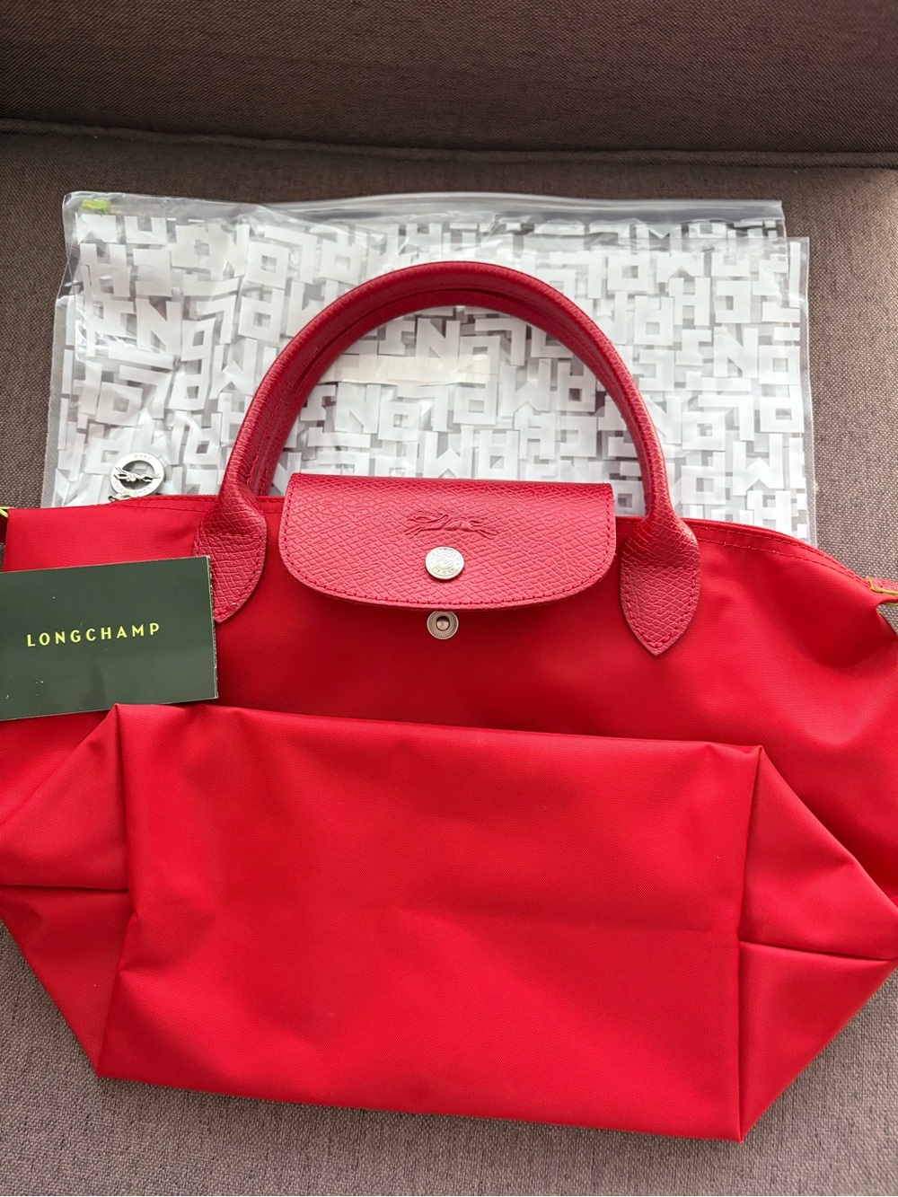 Longchamp Red Small Top-Handle Tote